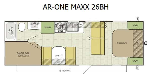 Floorplan - 2015 Starcraft AR-ONE Widebody 26BH Wide Body