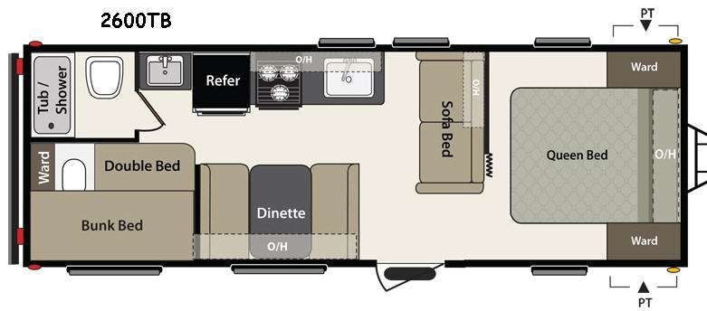 Floorplan - 2015 Keystone RV Summerland 2600TB