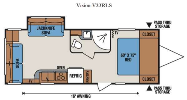 Floorplan - 2015 KZ Vision V23RLS