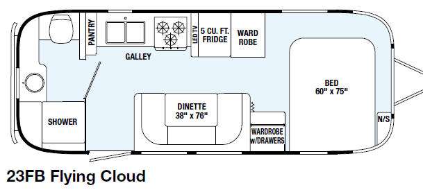 Floorplan - 2015 Airstream RV Flying Cloud 23FB