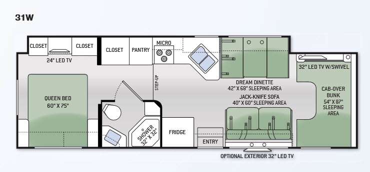 Floorplan - 2015 Thor Motor Coach Chateau 31W