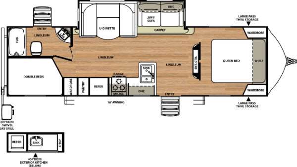 Floorplan - 2015 Forest River RV Vibe Extreme Lite 272BHS