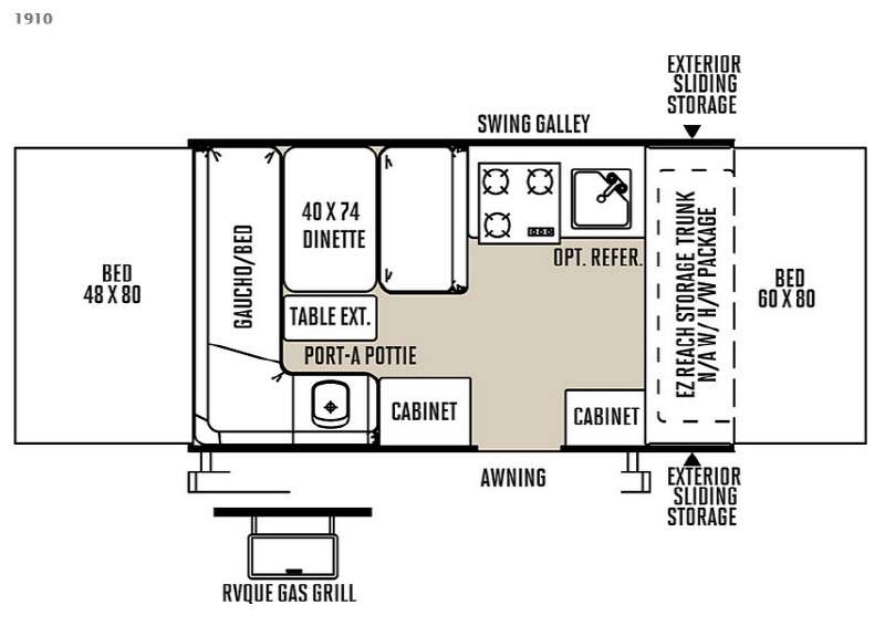 Floorplan - 2015 Forest River RV Rockwood Freedom Series 1910