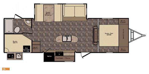 Floorplan - 2016 CrossRoads RV Sunset Trail Reserve ST28BH