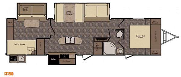 Floorplan - 2016 CrossRoads RV Sunset Trail Reserve ST33BD