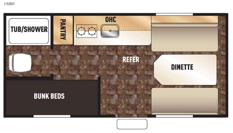 Floorplan - 2016 Forest River RV Cherokee Wolf Pup 16BH