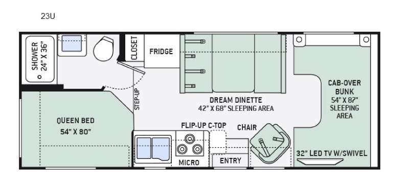Floorplan - 2016 Thor Motor Coach Four Winds 23U