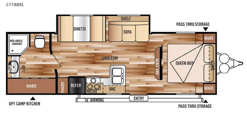 Floorplan - 2016 Forest River RV Wildwood X-Lite 271RBXL
