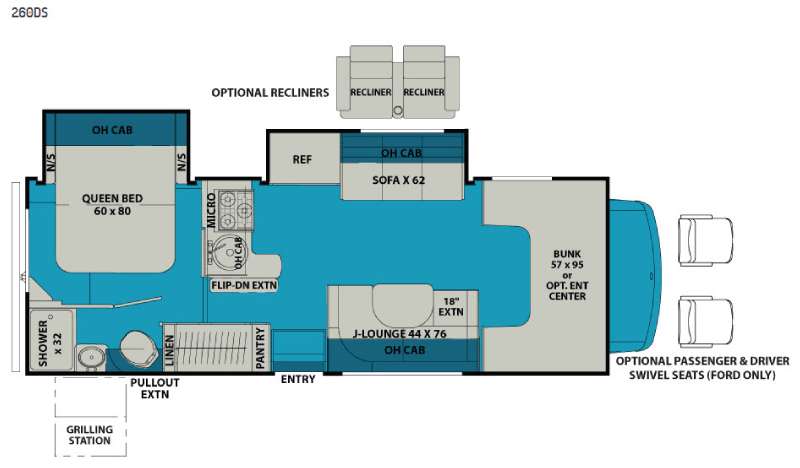 Floorplan - 2016 Coachmen RV Leprechaun 260DS Chevy 4500