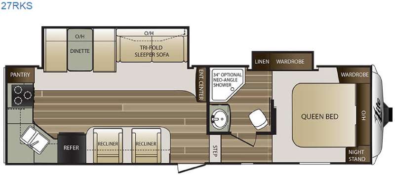 Floorplan - 2016 Keystone RV Cougar X-Lite 27RKS