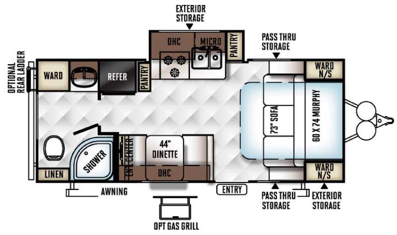 Floorplan - 2016 Forest River RV Rockwood Mini Lite 2304KS