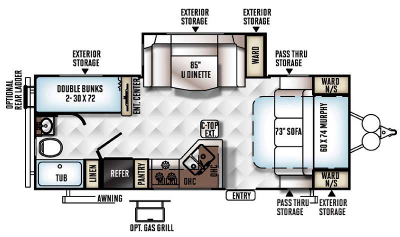Floorplan - 2016 Forest River RV Rockwood Mini Lite 2504S