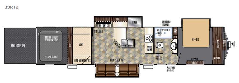 Floorplan - 2016 Forest River RV Vengeance Touring Edition 39R12