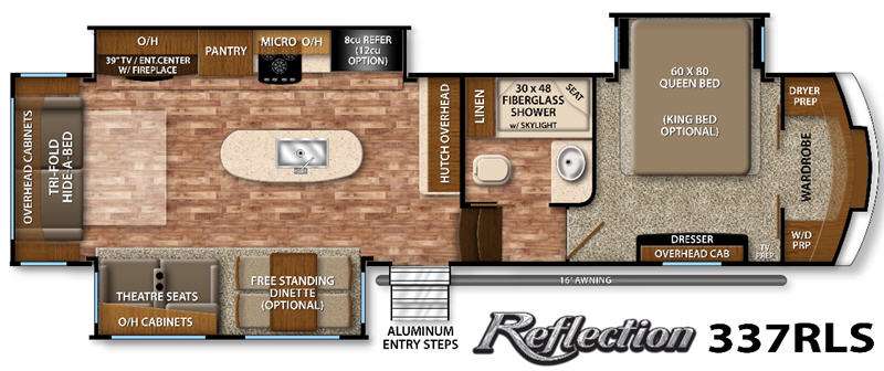 Floorplan - 2016 Grand Design Reflection 337RLS