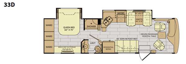 Floorplan - 2016 Fleetwood RV Excursion 33D
