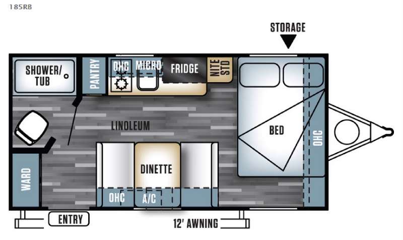 Floorplan - 2016 Forest River RV Salem Cruise Lite FS 185RB