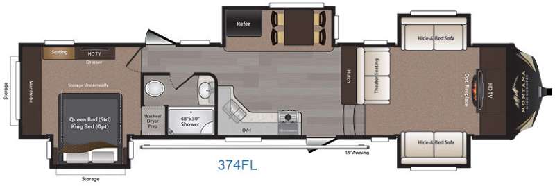 Floorplan - 2016 Keystone RV Montana High Country 374FL