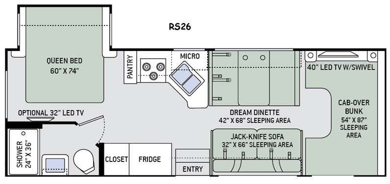 Floorplan - 2016 Thor Motor Coach Quantum RS26