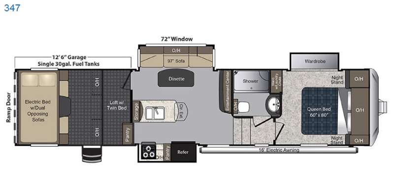 Floorplan - 2016 Keystone RV Carbon 347
