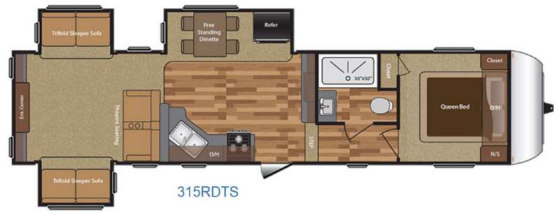 Floorplan - 2016 Keystone RV Hideout 315RDTS