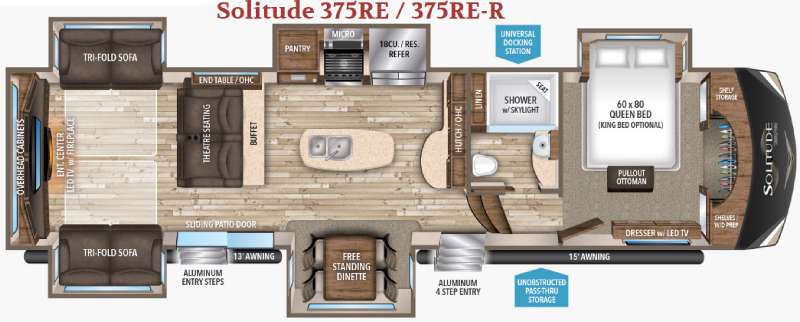 Floorplan - 2017 Grand Design Solitude 375RE