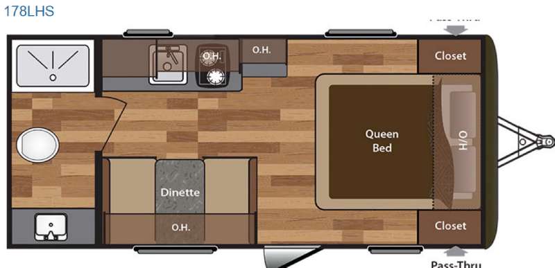 Floorplan - 2017 Keystone RV Hideout Single Axle 178LHS