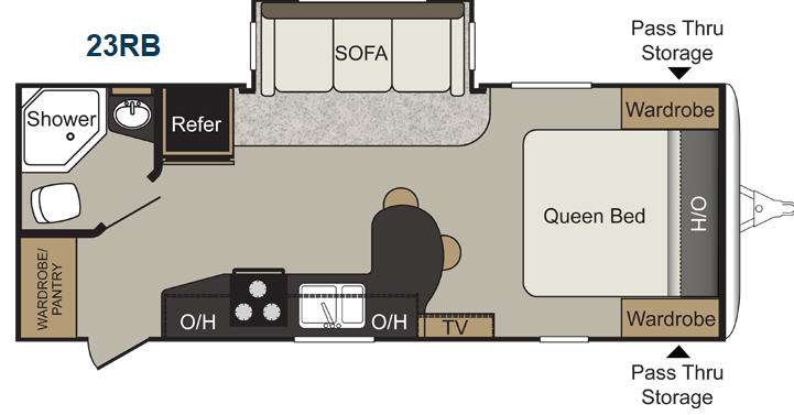 Floorplan - 2017 Keystone RV Passport Elite 23RB