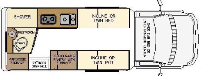 Floorplan - 2017 Born Free Freedom Incline or Twin Bed