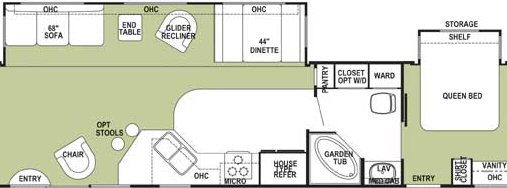 Floorplan - 2004 Forest River RV Wildwood 38 RLDS