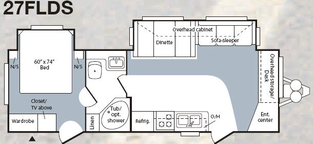 Floorplan - 2007 Keystone RV Hornet 27FLDS