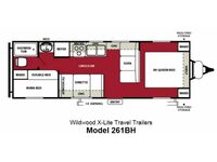 Wildwood X-Lite 261BH Floorplan Image
