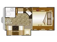 Arctic Fox Camper 811 Wet Bath Floorplan Image
