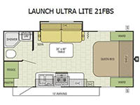 Launch Ultra Lite 21FBS Floorplan Image