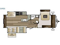 Cougar X-Lite 33RES Floorplan Image