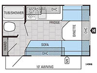 Jay Flight SLX 145RB Floorplan Image