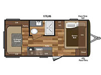 Hideout Single Axle 177LHS Floorplan Image