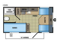 Jay Flight SLX 154BH Floorplan Image