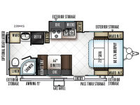 Rockwood Mini Lite 2304KS Floorplan