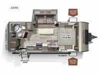 Rockwood Mini Lite 2205S Floorplan Image