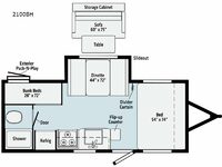 Used 2021 Winnebago Industries Towables Micro Minnie 2100BH image