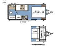 Clipper Ultra-Lite 17FQ Floorplan Image