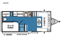 Clipper Ultra-Lite 182DBU Floorplan