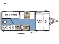 Clipper Ultra-Lite 17BH Floorplan Image