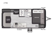 Hideout Single Axle 177RD Floorplan Image
