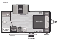 Hideout Single Axle 179RB Floorplan Image