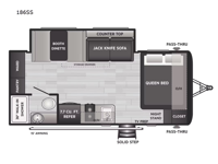 Hideout Single Axle 186SS Floorplan Image
