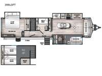 Sandpiper Destination Trailers 399LOFT Floorplan Image