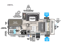 Wildwood Heritage Glen Hyper-Lyte 20BHHL Floorplan Image