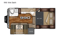 Arctic Fox Camper 990 Wet Bath Floorplan Image
