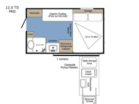 Clipper Camping Trailers 12.0 TD PRO Floorplan Image